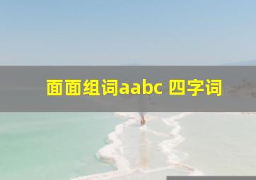 面面组词aabc 四字词